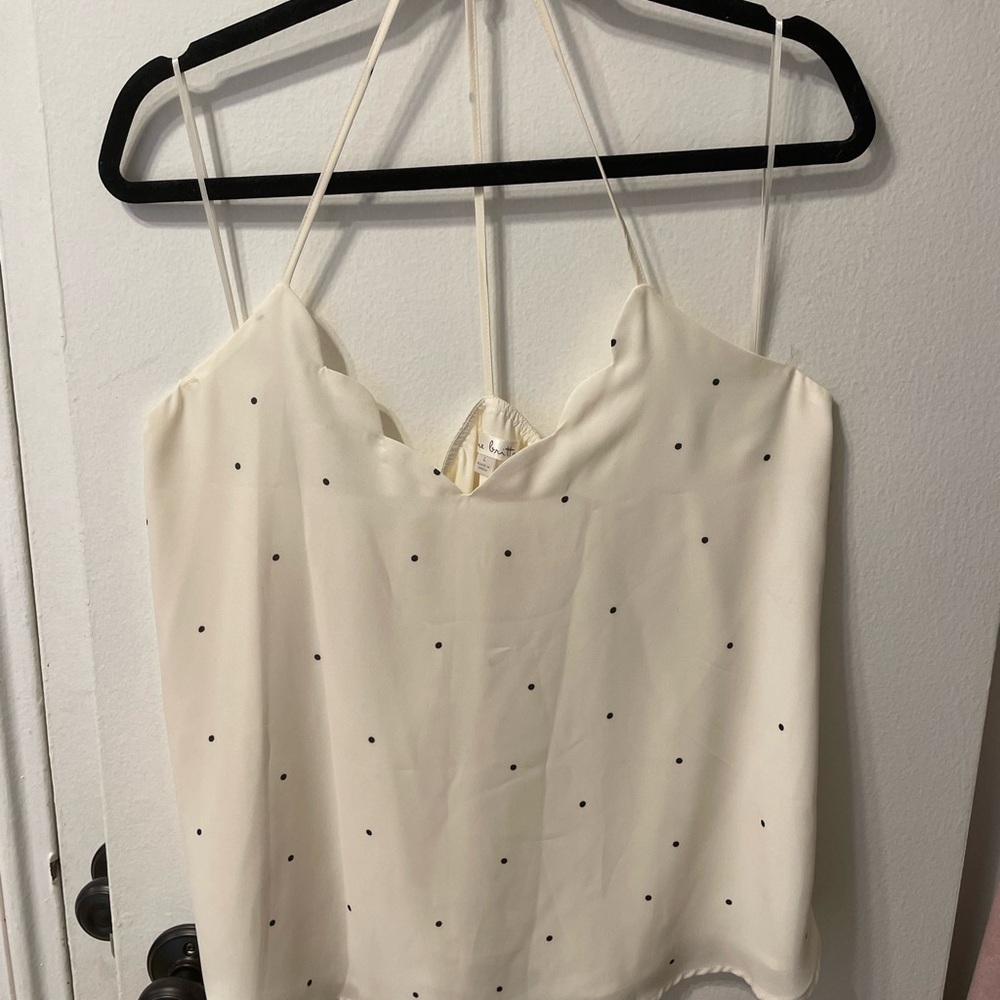 Cream Sleeveless Camisole with Tie Front